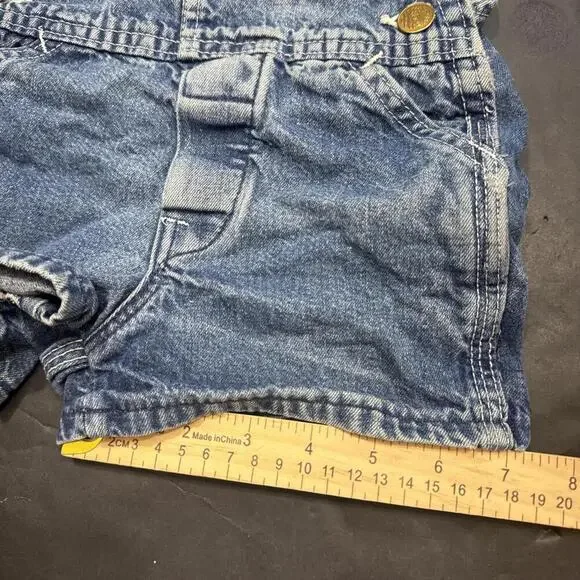 Vintage Liberty Denim Bib Overall Shorts Farm Work Baby Size 2 USA‎ - Picture 8 of 14